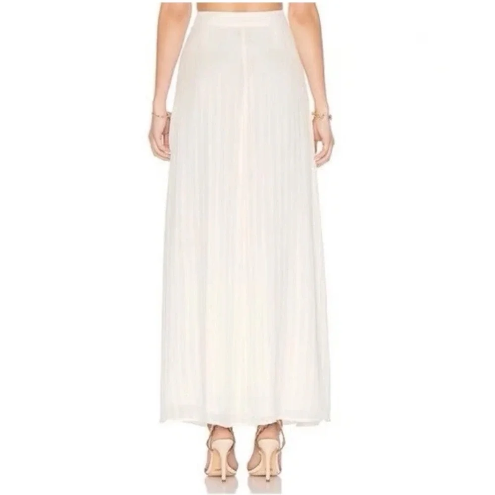 Majorelle‎ Cactus Maxi Skirt Ivory S Button Front Slit Lined Boho